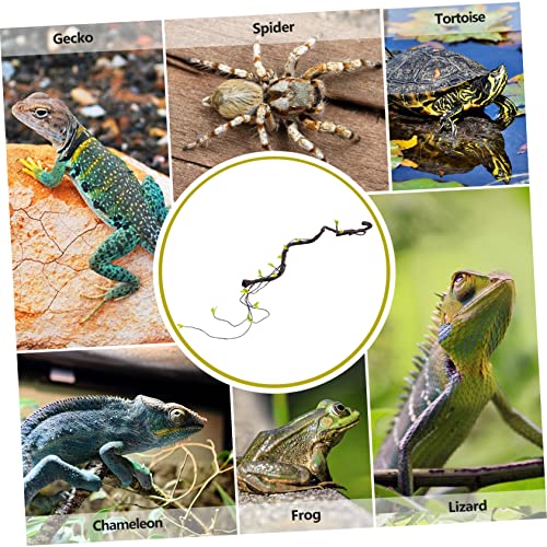 DOITOOL 2pcs Realistic Reptile Vines for Terrarium Bendable Simulation Climbing Plants Pet Habitat Decor for Geckos Lizards Bearded Dragons