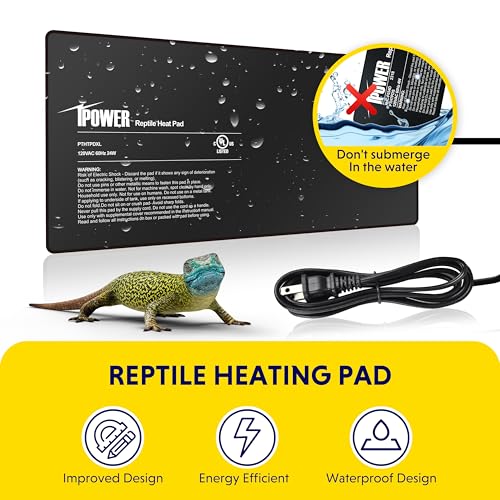 iPower 8" by 18" Reptile Heating Pad, Used in Conjunction with Aquarium Heater, Suitable for Spiders, Snakes, Hermit Crabs, and Turtles - size: 8 X 18 Inch, style: 1 Pack