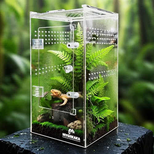 MYGIIKAKA Jumping Spider Enclosure Accessories, Tarantula Spider Box, Bug Cage, Praying Mantis Habitat Enclosure, Snail Insect Terrarium, Caterpillar Habitat (6x6x12 inch) - size: 6x6x12 inch