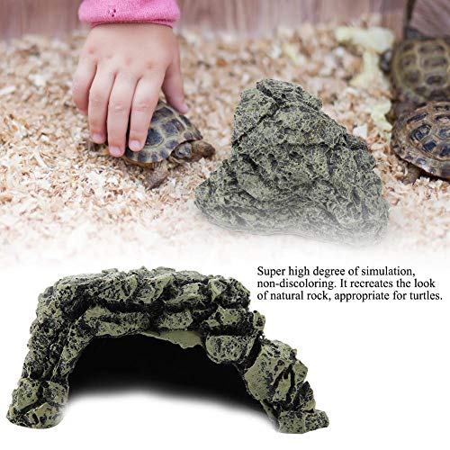 Weiyirot Fish Hiding Cave, Turtle Hiding Resin Cave, Aquarium Turtle Reptile Basking Hide House Habitat Shelter Decoration Ornament for Aquarium, Tank, Pond, etc(DB-025C Large)
