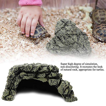 Weiyirot Fish Hiding Cave, Turtle Hiding Resin Cave, Aquarium Turtle Reptile Basking Hide House Habitat Shelter Decoration Ornament for Aquarium, Tank, Pond, etc(DB-025C Large)