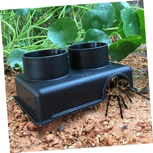 DOITOOL 3pcs One Reptile Feeder Bowl Snake Enclosure Accessory Water Dish for Lizards Crested Gecko Food Bowl Observation Box Suction Cups for Reptiles
