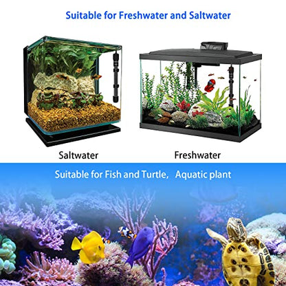 YOFOTHS Adjustable Mini Aquarium Heater 20-40 Gallons Submersible Small Fish Tank Heater 200W Digital Display Thermostat External Temperature Controller (200W) - size: 200W