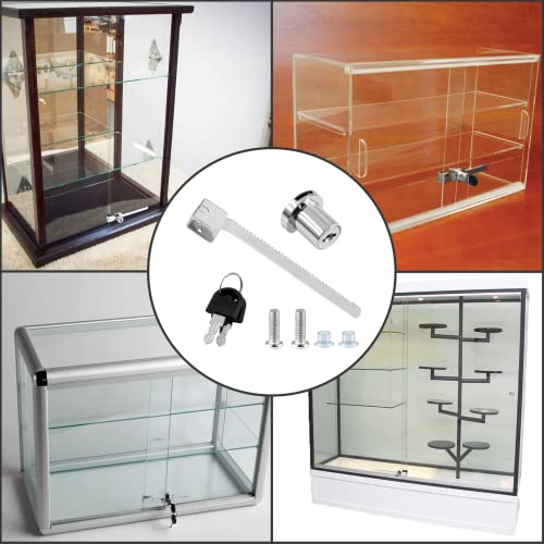 Luomorgo 1 Pc Sliding Glass Door Ratchet Lock, Keyed Alike Showcase Display Lock (Chrome)
