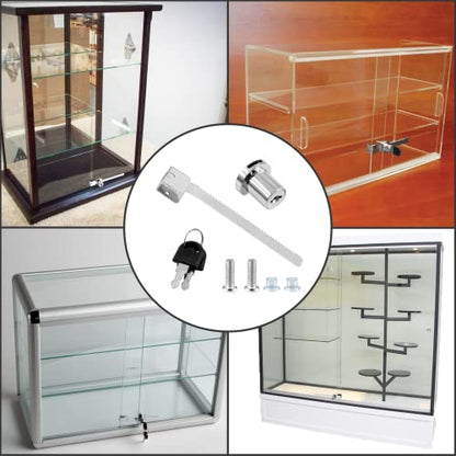 Luomorgo 1 Pc Sliding Glass Door Ratchet Lock, Keyed Alike Showcase Display Lock (Chrome)