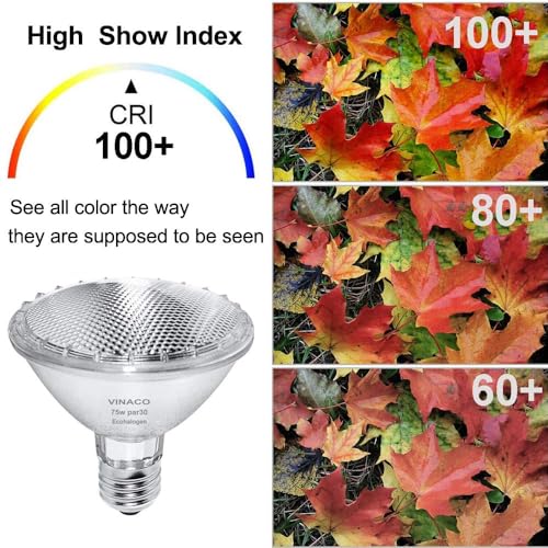 Vinaco Par30 Short Neck, 6pcs PAR30 75W 120V Light Bulbs, Dimmable. Premium Quality for Long Lasting Life, E26 Base, 3000K Warm White, par30 Flood Light Great for Accent Lighting, Tracking Lighting - style: 75 W - 6 Pack