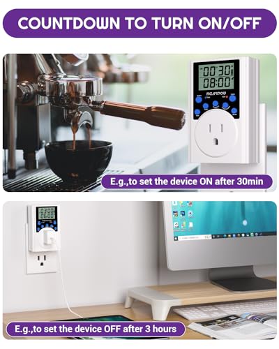 Timer Outlet, Nearpow Multifunctional Infinite Cycle Programmable Plug-in Digital Timer Switch with 3-Prong Outlet for Appliances, 15A/1800W - color: Blue