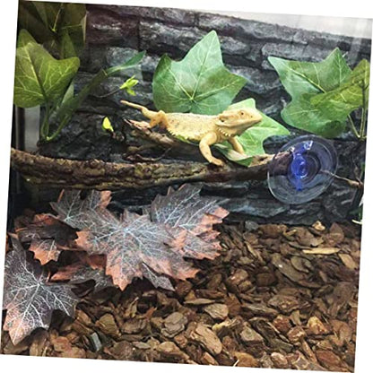 2Pcs Reptile Vines Terrarium Branch Suction Cups Artificial Climbing Simulation Plant for Lizards Snakes and Frogs PET Habitat Decor