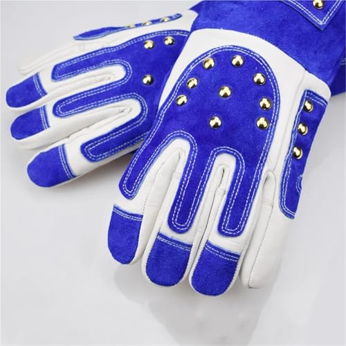 Anti-Bite Safety Gloves - Ultra Long Leather Splicing Thick Gloves For Catching Dog, Cat, Reptile & Animal Grasping Protective Use(X-Large)