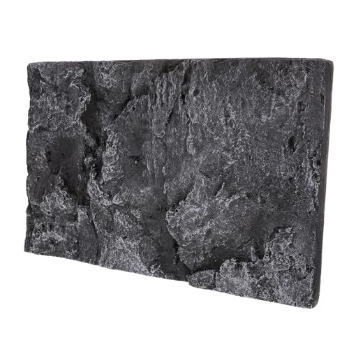 3D PU Material Reptile Tank Background Board Natural Stone Effect Decor for Tortoise Gecko Lizard Sturdy and Realistic Backdrop for Reptile Enclosure