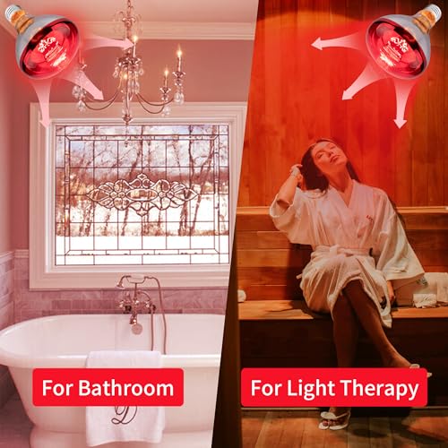 250 Watt Heat Lamp Bulbs for Chicks, R40 Brooder Heat Lamp for Chickens, Infrared Reflector Heat Bulbs for Brooder Heater, Incandescent Spotlight for Pet, Bathroom, Food (2 Pack)