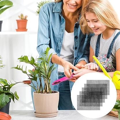 Mozeat Lens 5pcs Black Rectangular 11.8*7.8 inches Mesh Flower Pot Hole Mesh Pad for Indoor & Outdoor Plants - color: 5pcs Rectangular