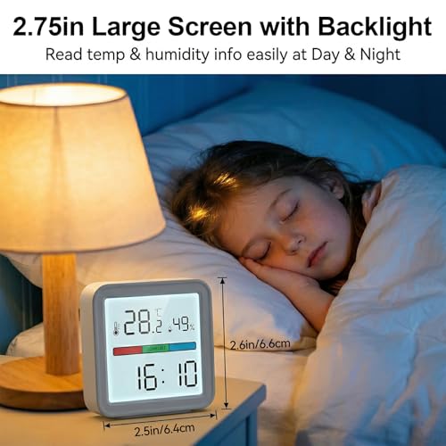 eMylo WiFi Thermometer Hygrometer, Smart Temperature Humidity Sensor with App Alerts Data Export, Alexa Compatible, LED Backlit Display, Indoor Monitor for Home Baby Room Greenhouse Wine Cellar