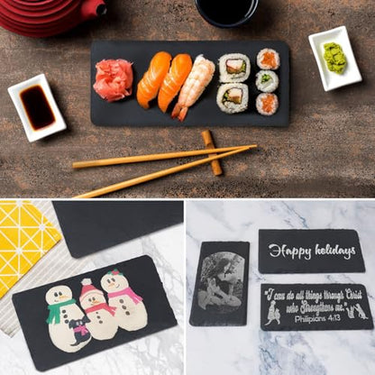 16 Pack 4 x 8 Inch Slate Cheese Boards, Black Rectangle Slate Charcuterie Boards, Natural Charcuterie Stone Plates for Parties, Gifts, and Special Events, Cheese, Sushi, Food. - size: 16 Pack 4 x 8 Inch