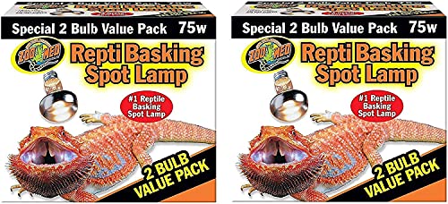 Zoo Med 4 Pack of Repti Basking Spot Lamp, 75 Watts, for Reptile Terrariums