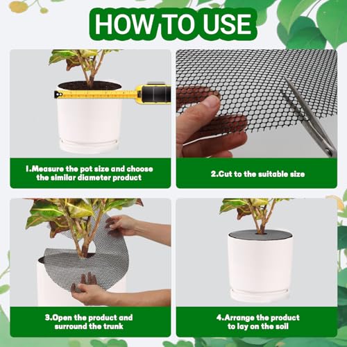4-Pack Plant Pot Grids- 15.7 Inch Cuttable Mesh Plant Pot Soil Covers -Protectors from Animals - Plant Protector Ring for Indoor Outdoor Garden Plant Landscaping