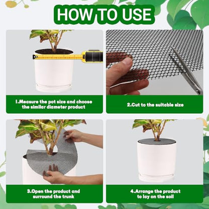 4-Pack Plant Pot Grids- 15.7 Inch Cuttable Mesh Plant Pot Soil Covers -Protectors from Animals - Plant Protector Ring for Indoor Outdoor Garden Plant Landscaping