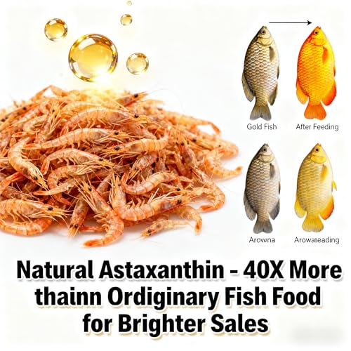 90g/3.17oz Freeze Dried Krill Fish & Turtle Food, 100% Whole Antarctic Krill, High Protein, Floating (Soak to Sink), for Betta, Cichlids, Koi & Turtles, Resealable.