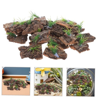 20pcs Natural Cork Bark for Reptile Terrarium Non-Toxic Tree Bark Background for Reptile Tank Climbing and Shelter Decor for Lizards Turtles Amphibians Aquarium Habitat Accessories
