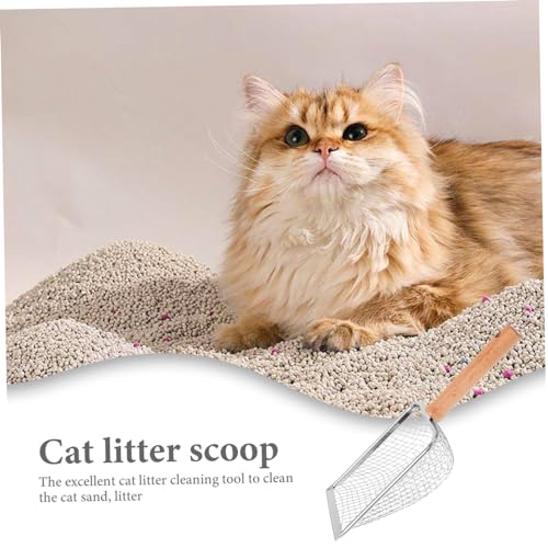 Toyvian Cat Litter Scoop with Handle Non Stick Poop Shovel for Easy Cleaning for Cat Litter and Reptile Waste Practical Pet Tool