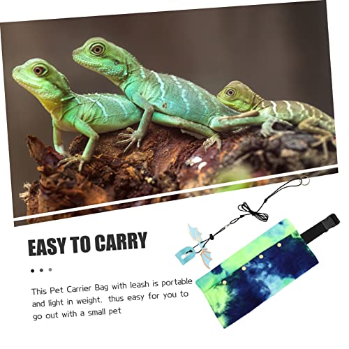 Healifty Adjustable Reptile Carrier Bag with Sling Strap Portable Canvas Pet Carrier for Bearded Dragon Lizard Outdoor Travel Walking Hiking