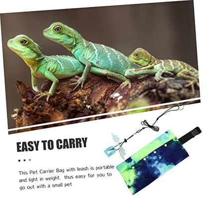 Healifty Adjustable Reptile Carrier Bag with Sling Strap Portable Canvas Pet Carrier for Bearded Dragon Lizard Outdoor Travel Walking Hiking
