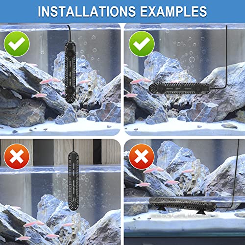 HiTauing Aquarium Heater, 200W Fish Tank Heater with LED Digital Display & 5 Safety Protection, Submersible Aquarium Heater with 2 Suction Cup and 5.9Ft Cord for 20-40 Gallon Fish Tank. - size: 200 Watt Aquarium Heater