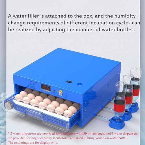 176 Eggs Automatic Chicken Incubators, Farm Poultry Hatcher Machine, LED High-Efficiency Automatic Egg Turning & Temperature Control, for Hatching Chicken Duck Goose Birds - color: 176 Eggs