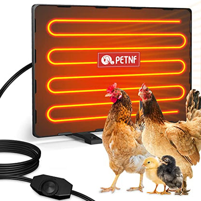 PETNF Chicken Coop Heater 140 Watts Radiant Heat Chicken Heater Energy Efficient Design Safer Than Brooder Lamps Heater for Chicken Coop, Heating Wire UL-Compliant Two Ways to Use, 11.81''x15.74'' - color: Light black-ChickenNestHeater