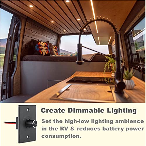Acegoo 12V Dimmer Switch, RV Light Dimmer High Side PWM Dimming Switch for Boat Camper Trailer Van Truck Cars, Works with LED Light Fixture, Halogen, Incandescent, Strip Lights - color: 4A
