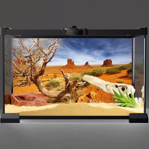 AWERT 60x24 inches Reptile Habitat Background Orange Desert Terrarium Background Durable Polyester Background - size: 60x24in/150x60cm