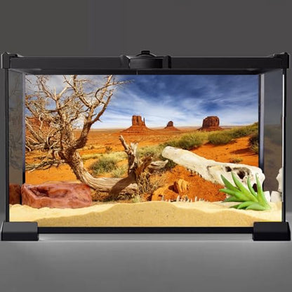 AWERT 60x24 inches Reptile Habitat Background Orange Desert Terrarium Background Durable Polyester Background - size: 60x24in/150x60cm