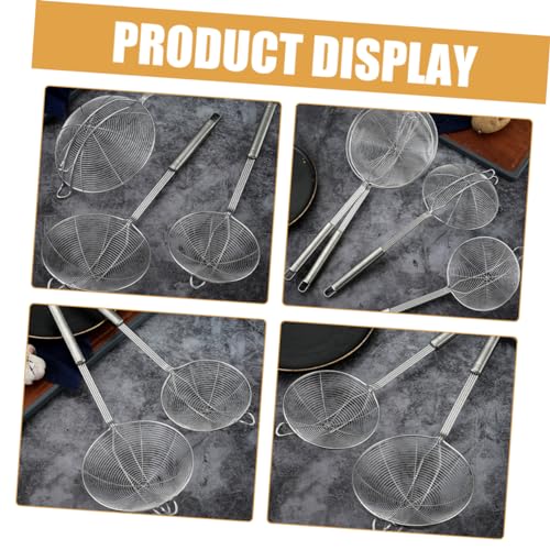 PRETYZOOM Stainless Steel Colander Ladle with Hook Versatile Skimmer Spoon for Cooking and Frying Lightweight Design Easy to Clean Kitchen Tool for Food Filtration