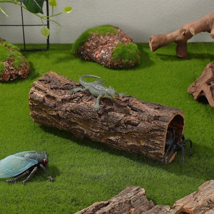 DECHOUS Natural Cork Bark for Reptile Hideout Round Cork Bark Tube Terrarium Accessories 7.8x3in Wood Tree Trunk Climbing Hide for Gecko Lizard Snake Spiders Bearded Dragons Tank Decor