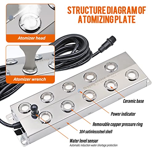Mist Maker Ultrasonic Fogger 10 Head Mister Foggers with Float Pond Foggers Mist Maker Fogger Decoration Terrarium Aquarium Mushroom Floating Buoy Greenhouse Humidifier for Garden Plant