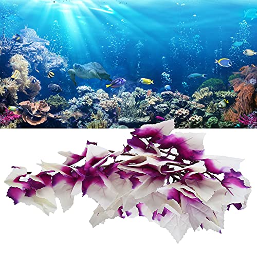 BORDSTRACT Artificial Reptile Plant, Lifelike Plastic Hanging Leaves Decoration with Suction Cup for Terrarium Fish and Reptile Habitats (T-1034Q) - size: T-1034Q