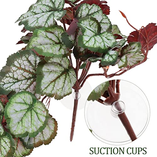 Ipetboom Suction Cups for Hanging Plants Reptile Plants Terrarium Plants Leaf for Reptile Terrarium Plants Indoor Reptile Tank Decor Plant for Reptile Terrarium Hanging Reptile Habitat