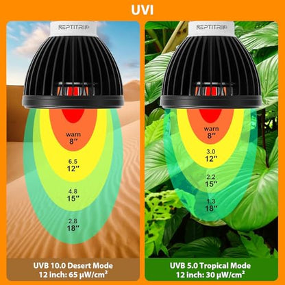 REPTITRIP UVB Light for Reptiles, UVB Bulb 5W 10.0 UVB LED Lamp, Reptile Light Bulb, Provide Sufficient UVB Exposure for Desert-Dwelling Reptiles-Not Heat Lamp - style: UVB-10