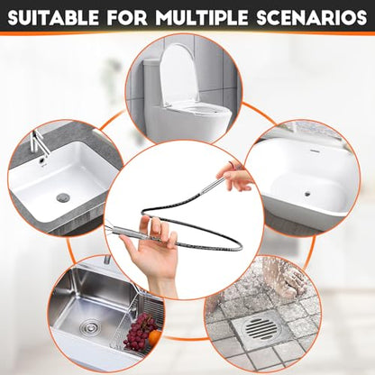 Flexible Grabber Claw (4 Claws), Drain Snake with Tweezers, Bendable Hose Grabber Reacher Tool, Retractable Drain Clog Remover Tool, Pickup Tool for Bath Tub, Toilet, Kitchen Sink & Sewer (24 inches) - color: 24 inches
