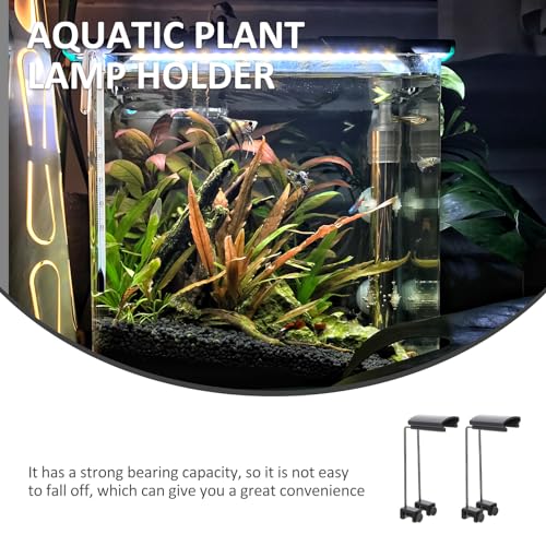 2pcs Fixtures Lamp Holders Light Rack Professional Led Support Accessories Decoration Tank Grass Water for Holder Stands Aquarium Plastic on Clip Mount Stand Plant Fish Reptile