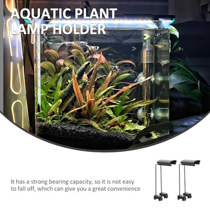 2pcs Fixtures Lamp Holders Light Rack Professional Led Support Accessories Decoration Tank Grass Water for Holder Stands Aquarium Plastic on Clip Mount Stand Plant Fish Reptile