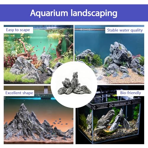 Natural Seiryu Stones Dragon Rocks 10lb Natural Aquascaping Stones for Aquarium Landscaping Fish Tank Decoration and Reptile Terrarium Décor-2-7 Inches - size: 10lb(2-7in)