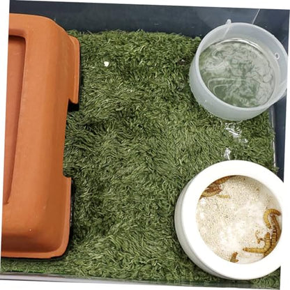 Abaodam 2Pcs Looking Reptile Moss Carpets Absorbent Mats for Climbing Pets Non Abrasive Comfortable for Reptiles for Terrariums and Habitats