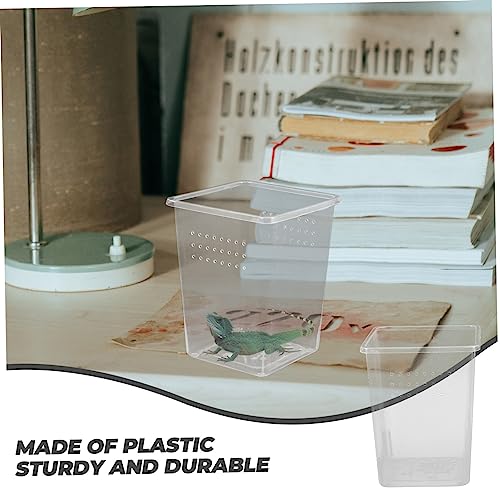 Toddmomy 3pcs Reptile Feeding Bins Spider Enclosures for Snails Small Turtles and Frogs Habitat Ventilation for Optimal