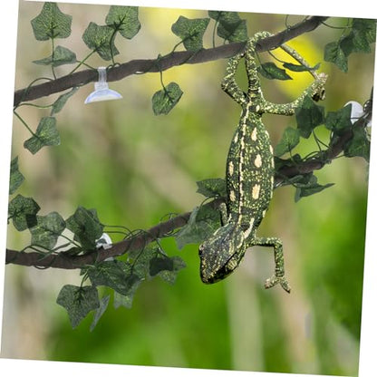 MERRYHAPY 1m Jungle Vines Rattan Strip with Suckers for Reptiles Flexible Habitat Decor for Lizards Frogs Snakes and with Suction Cups