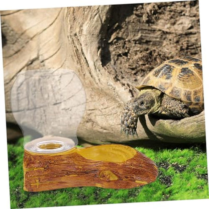 ORFOFE Automatic Resin Waterer for Reptiles Crawler Waterer for Turtles and Lizards Decorative Water Bowl User-Friendly Design for Terrariums