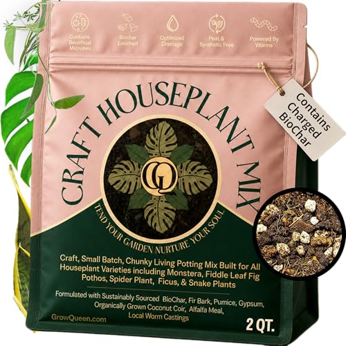 Craft Organic Houseplant Potting Mix, Elite House Plant Soil, Chunky, Well Draining Potting Soil for All Indoor Plants, Tropical Plants & Flowers, Sustainable & Peat Free, Less Prone to Gnats, 2QT - size: 2 Quart