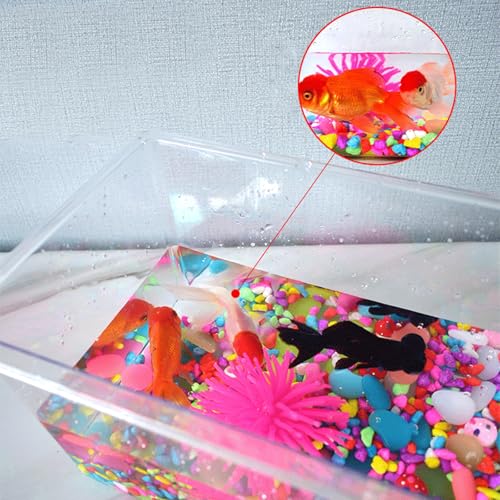 Plastic Terrarium, Critter Keeper, Plastic Fish Tank, Fish Transport Container, Critter Cage, Hermit Crab Cage with Removable Lid and Feeding Port Enclosure Ventilated Design - size: 22x14x15cm
