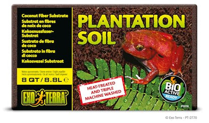 Exo Terra Plantation Soil, 8 Qt (8.8 L) - 100% Natural Terrarium Substrate | Increases Humidity, Stimulates Digging & Burrowing | Ideal for Natural Terrarium Setups & Live Plants (Pack of 4) - size: 8-Quart (Pack of 4)