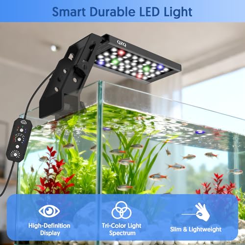 QZQ Fish Tank Light – Aquarium Light 24/7 Mode LED Aquarium Lights for Fish Tank with Adjustable Timer/Brightness, Aquarium Plant Light (16W for 12–20 Inch Tank) - size: 16W for 12-20 Inch Tank